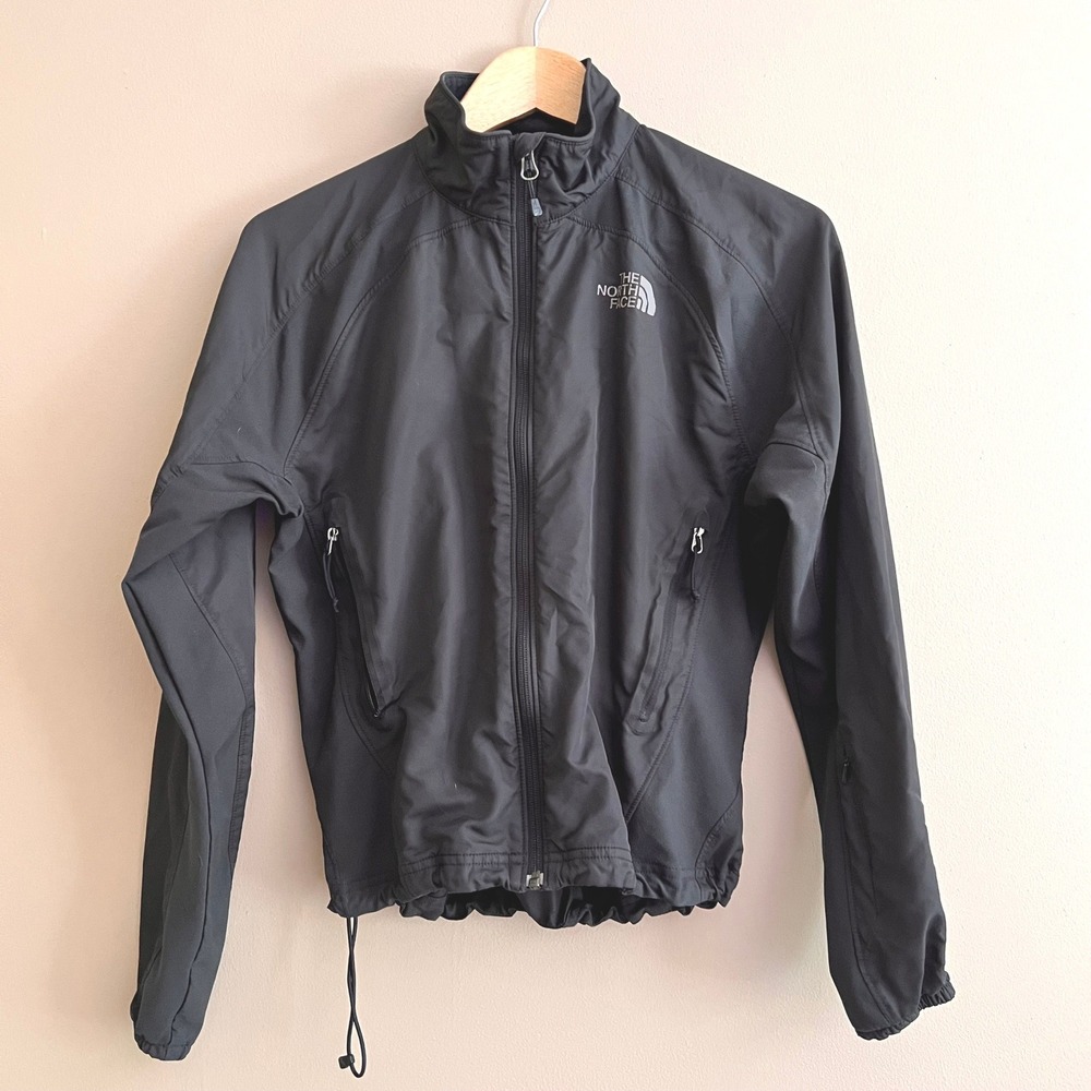 The North Face Womens Black Softshell Full Zip Jacket Size S Small Regular